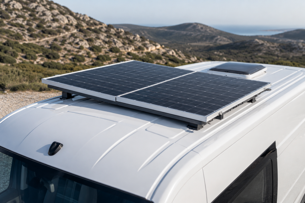 Instalación de placa solar en furgoneta camper en Tarragona