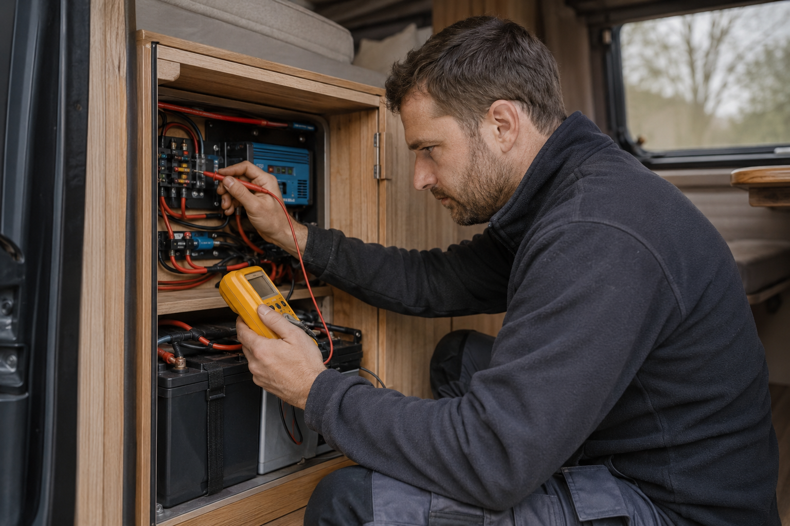 Revisión de instalación eléctrica camper en Tarragona con comprobación de conexiones y sistema eléctrico